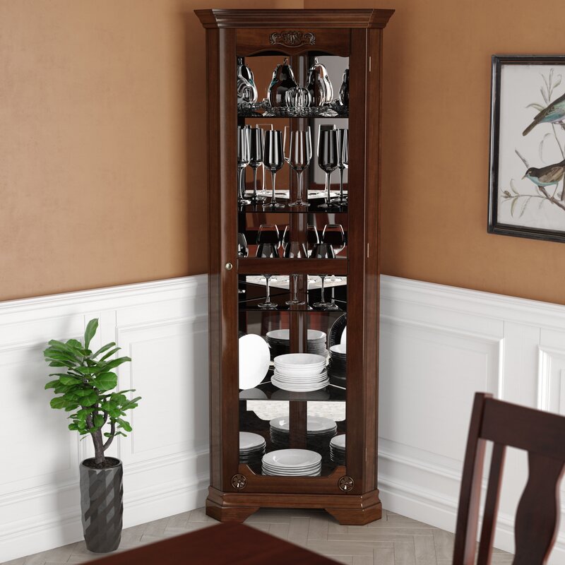 Astoria Grand Baysden Corner Curio Cabinet & Reviews | Wayfair